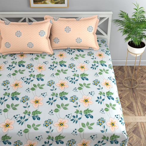 Reeva Fitted Bed Sheet Set with Pillow Covers by Florida